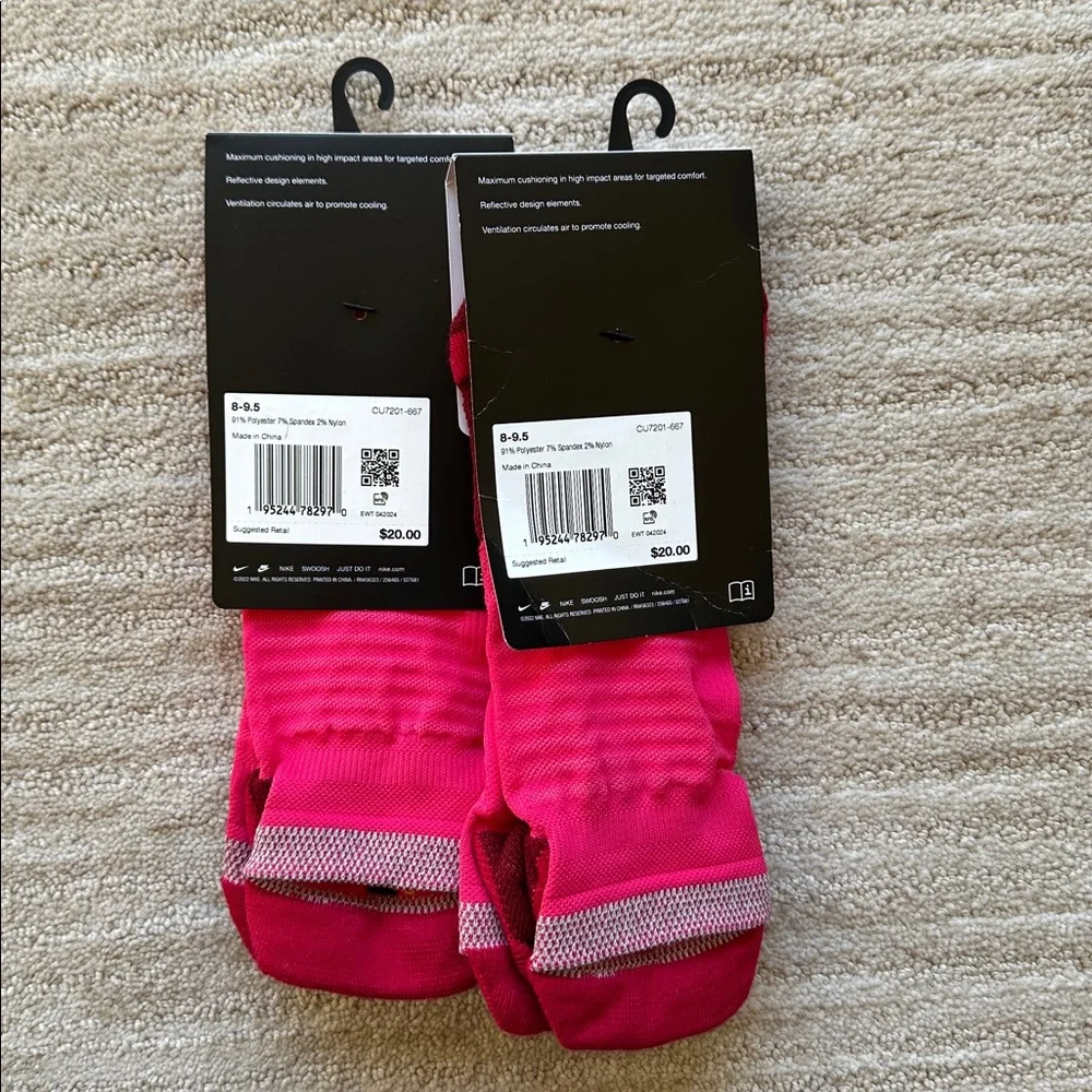 NWT 2 Pairs of Nike Spark Cushioned No-Show Running Socks Women 9.5-11 Men 8-9.5